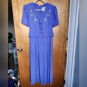 Purple Embroidered Dress by Peri Petites